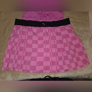 JoyLab Pink Checkered Skater Skirt